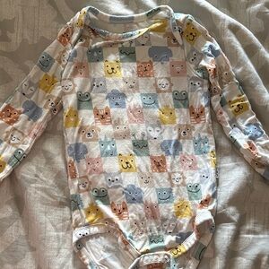 Little sleepies checkered animal print onesie